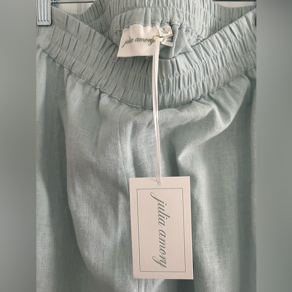 Julia Amory - Obe Linen Pant in Pale Aqua, S - Picture 4 of 6